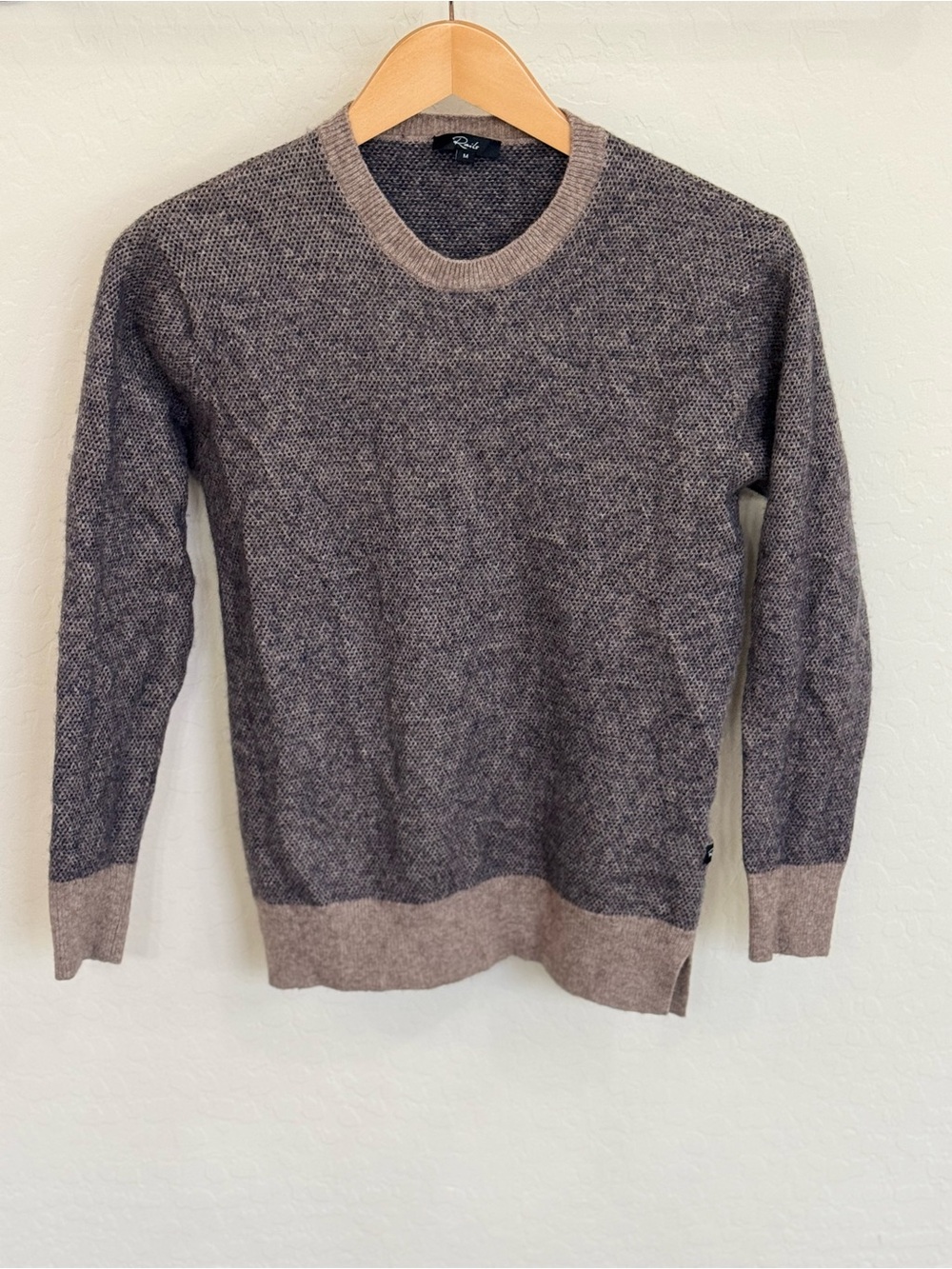 Rails Men’s Rune Crewneck Wool Blend Sweater Flax Navy Blue Medium